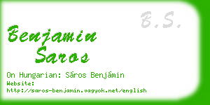 benjamin saros business card